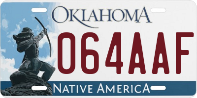 OK license plate 064AAF