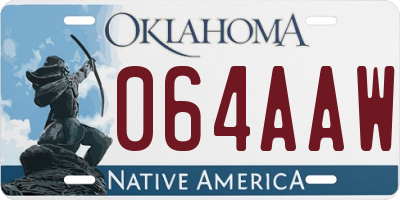 OK license plate 064AAW