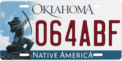 OK license plate 064ABF