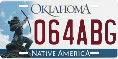 OK license plate 064ABG