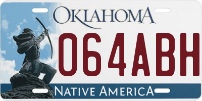 OK license plate 064ABH