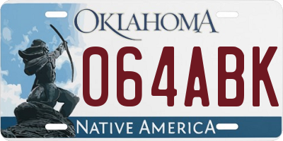 OK license plate 064ABK