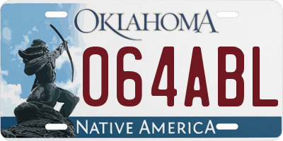 OK license plate 064ABL