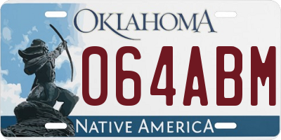 OK license plate 064ABM