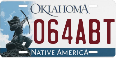 OK license plate 064ABT