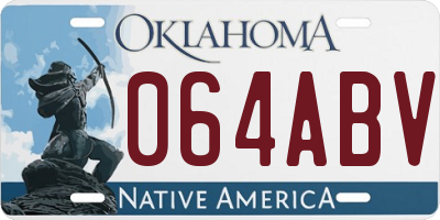 OK license plate 064ABV