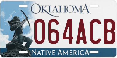 OK license plate 064ACB