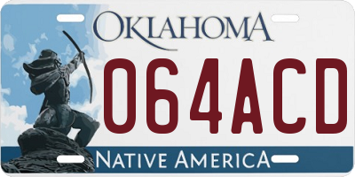 OK license plate 064ACD