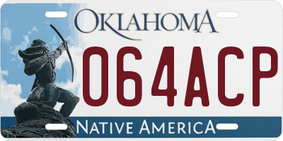 OK license plate 064ACP