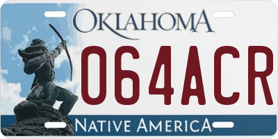 OK license plate 064ACR