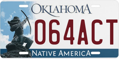 OK license plate 064ACT