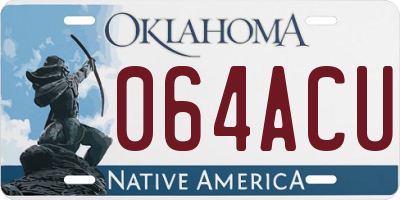 OK license plate 064ACU