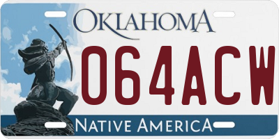 OK license plate 064ACW