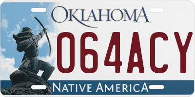 OK license plate 064ACY