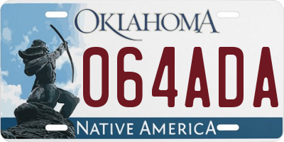 OK license plate 064ADA