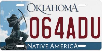 OK license plate 064ADU