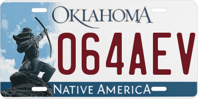 OK license plate 064AEV
