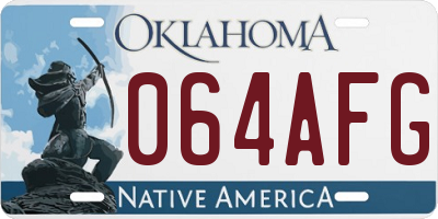 OK license plate 064AFG