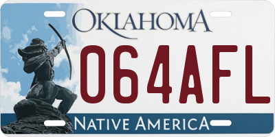 OK license plate 064AFL