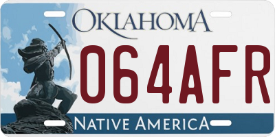 OK license plate 064AFR