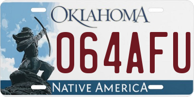 OK license plate 064AFU