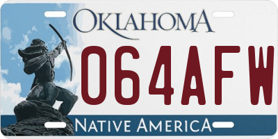 OK license plate 064AFW