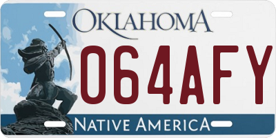 OK license plate 064AFY