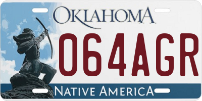 OK license plate 064AGR