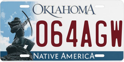 OK license plate 064AGW