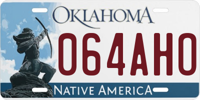 OK license plate 064AHO