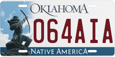 OK license plate 064AIA