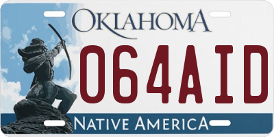 OK license plate 064AID