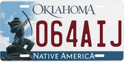 OK license plate 064AIJ