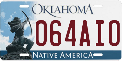OK license plate 064AIO