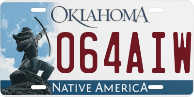OK license plate 064AIW