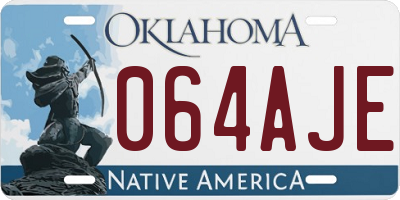 OK license plate 064AJE