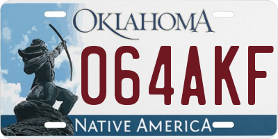 OK license plate 064AKF