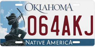 OK license plate 064AKJ