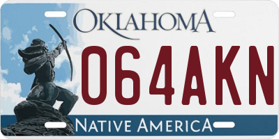 OK license plate 064AKN