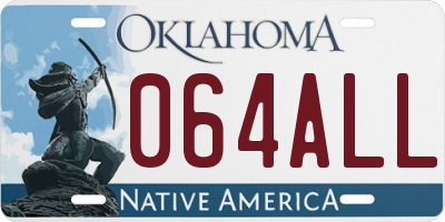 OK license plate 064ALL