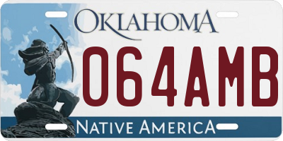 OK license plate 064AMB