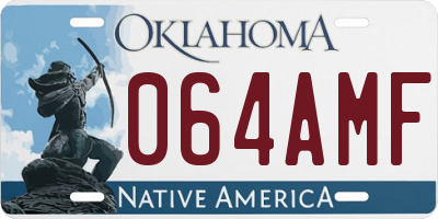 OK license plate 064AMF