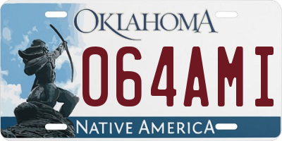OK license plate 064AMI