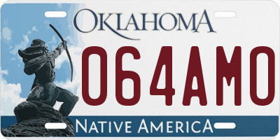 OK license plate 064AMO