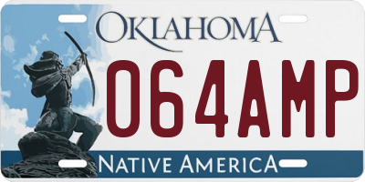 OK license plate 064AMP