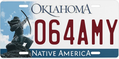 OK license plate 064AMY