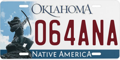 OK license plate 064ANA