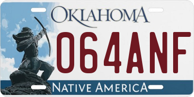 OK license plate 064ANF