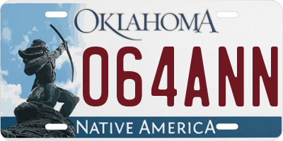 OK license plate 064ANN