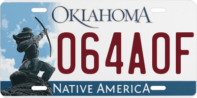 OK license plate 064AOF